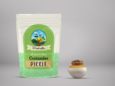 Prakruthi Kothimeera Coriander Pickle Andhra Style